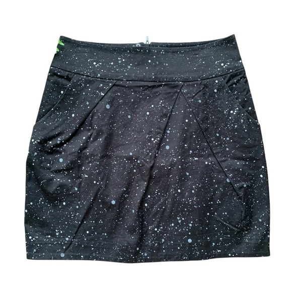 Tommy Hilfiger Metallic Splatter Print Mini Skirt Black Silver Gray Size 10 - Picture 6 of 6